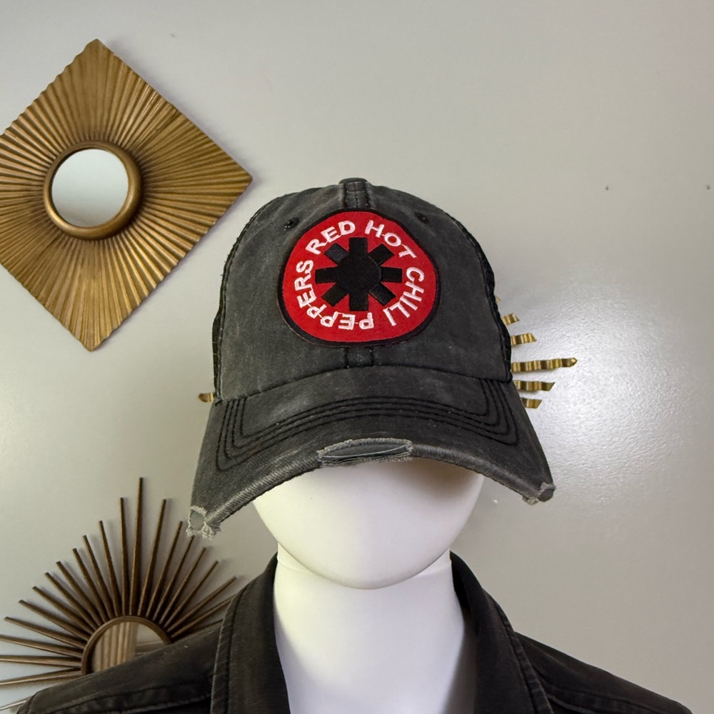 Red Hot Chili Peppers Black Distressed Cap